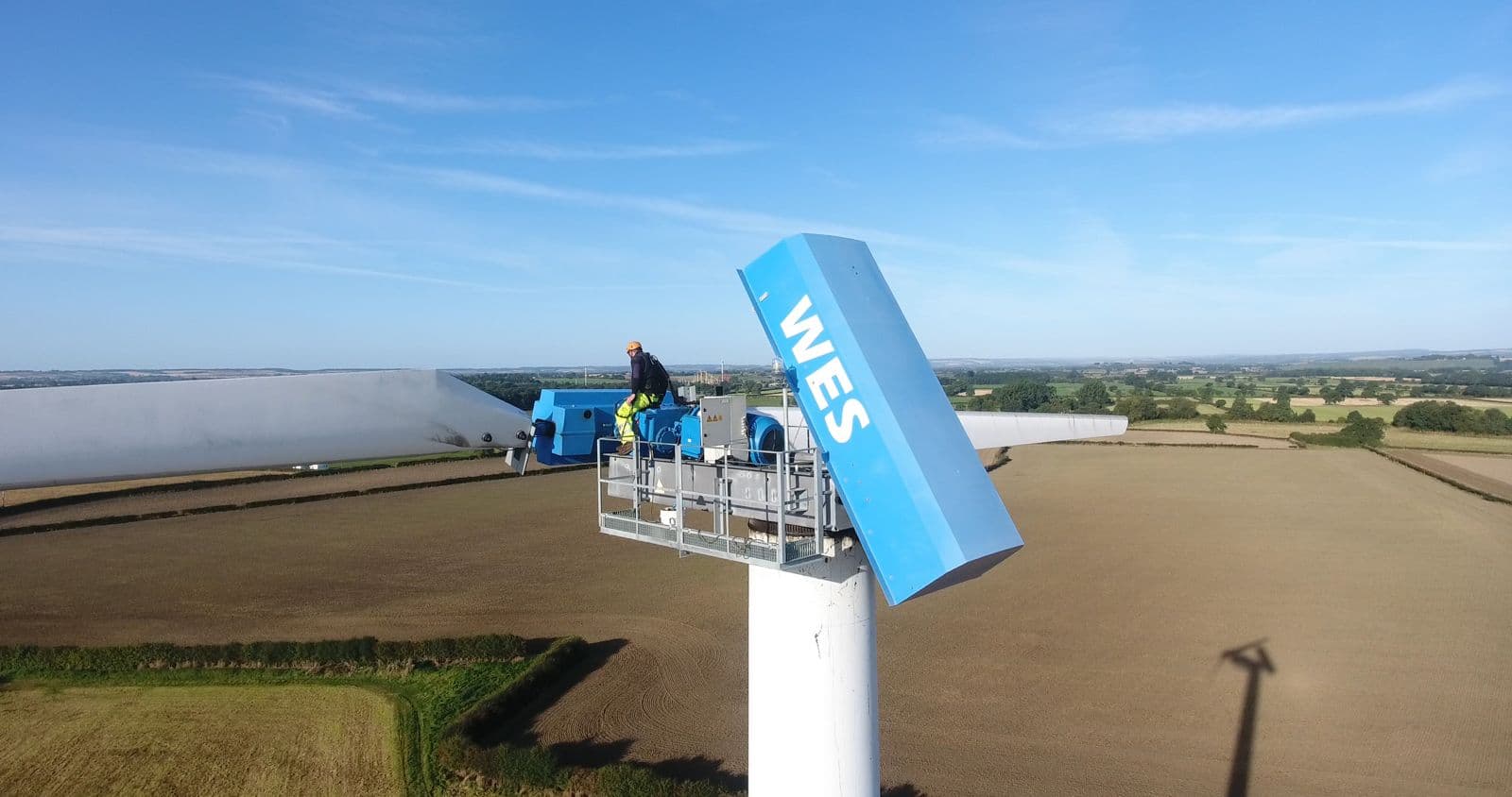 WES turbine maintenance aerial view